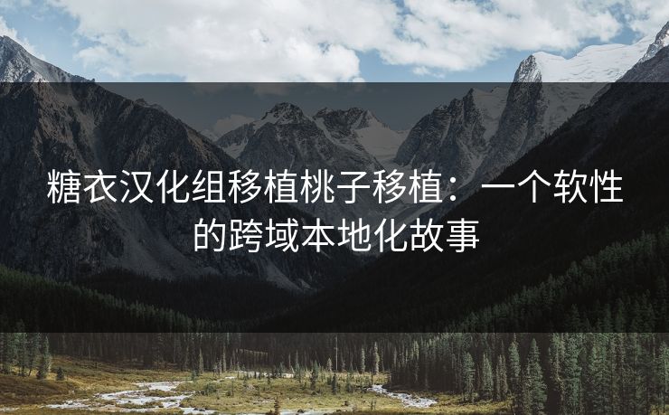 糖衣汉化组移植桃子移植：一个软性的跨域本地化故事