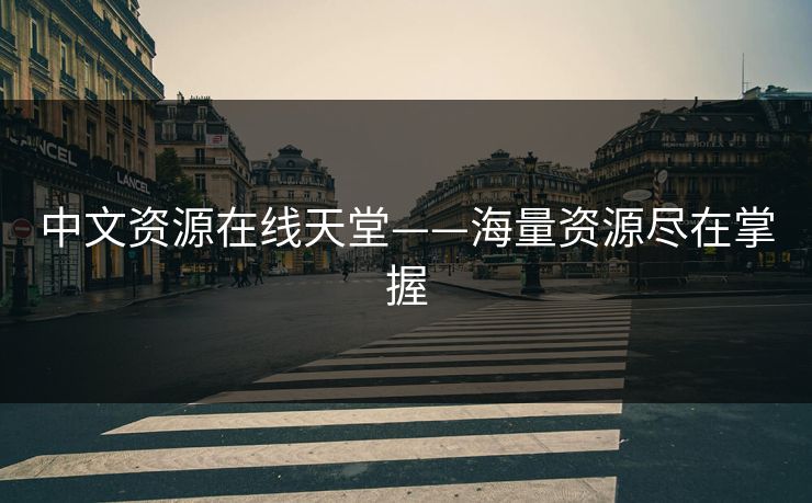 中文资源在线天堂——海量资源尽在掌握